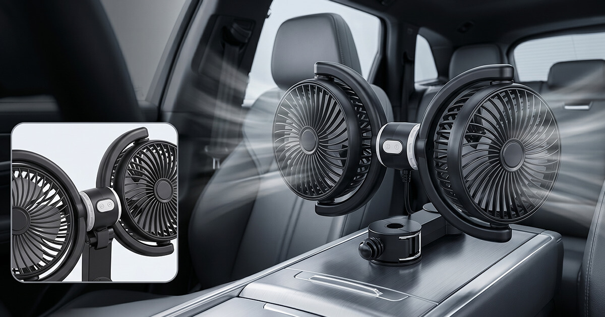 Dual Fans Independently Cool Front and Back Seats