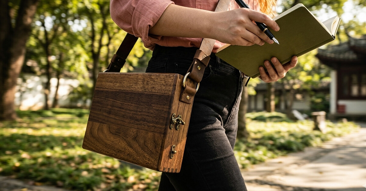 Crossbody design frees hands for creativity