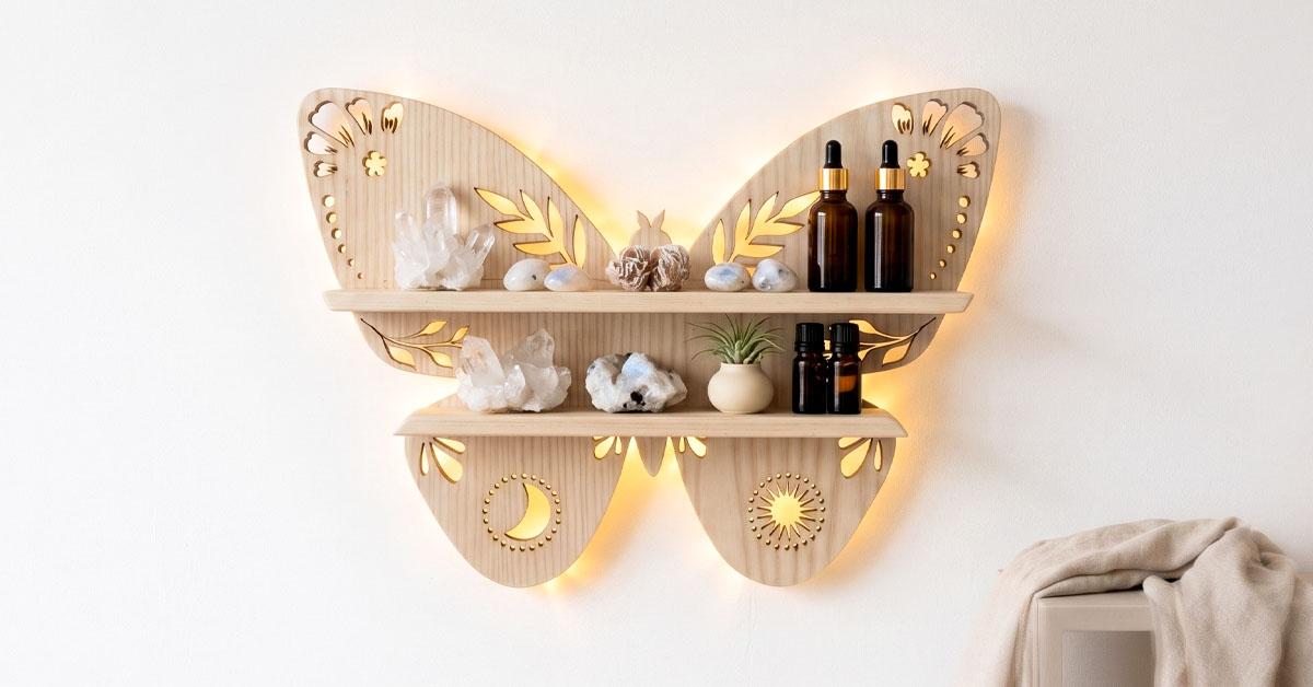 Displays Crystals, Gemstones, and Essential Oils Beautifully