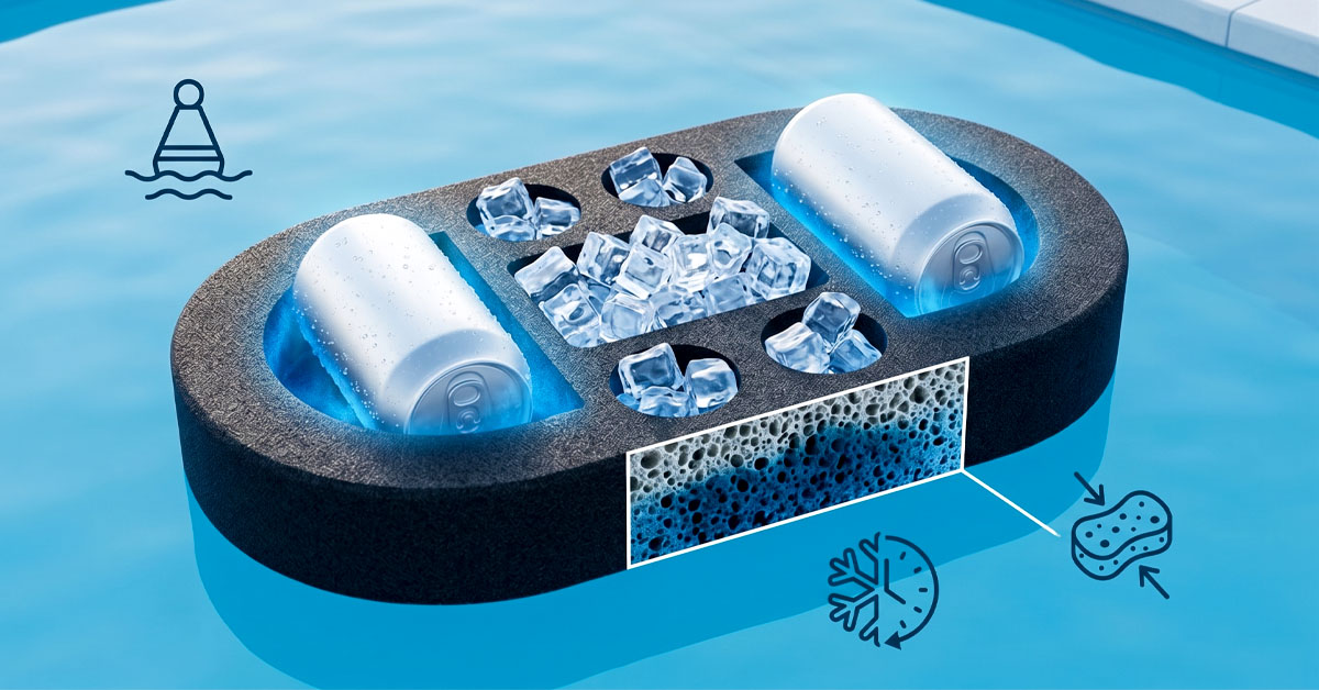 Add Ice Cubes — Sponge Locks in Cooling Moisture