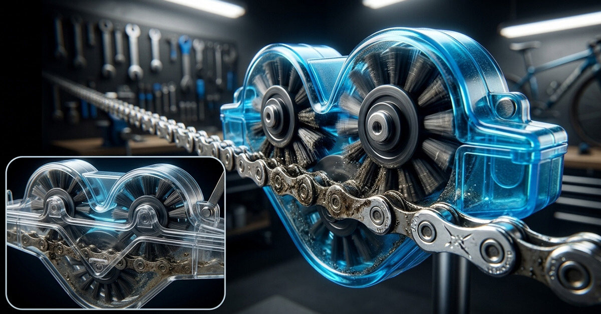 Rotating Brush Head Reaches Deep Into Chains