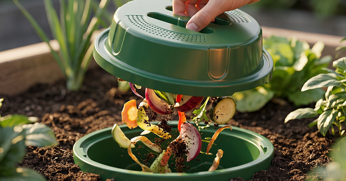 Removable Lid Allows Effortless Waste Adding