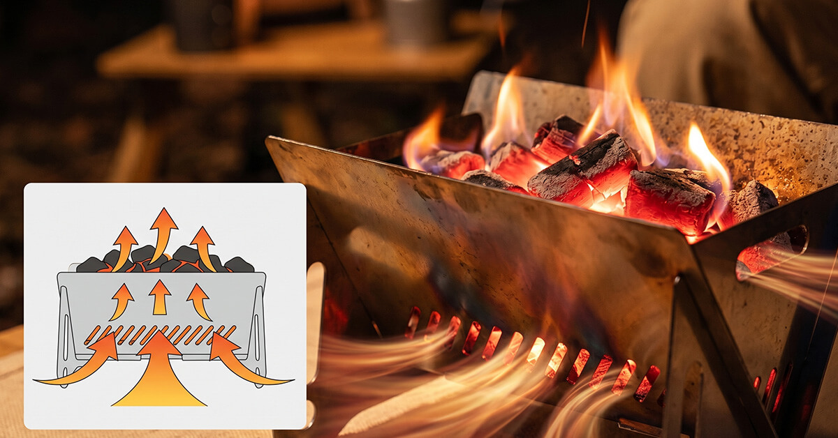 Ventilated Base Ignites Charcoal Fast Every Time