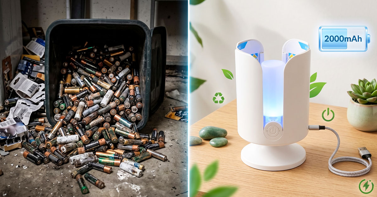Rechargeable 2000mAh Battery — No Disposables Needed