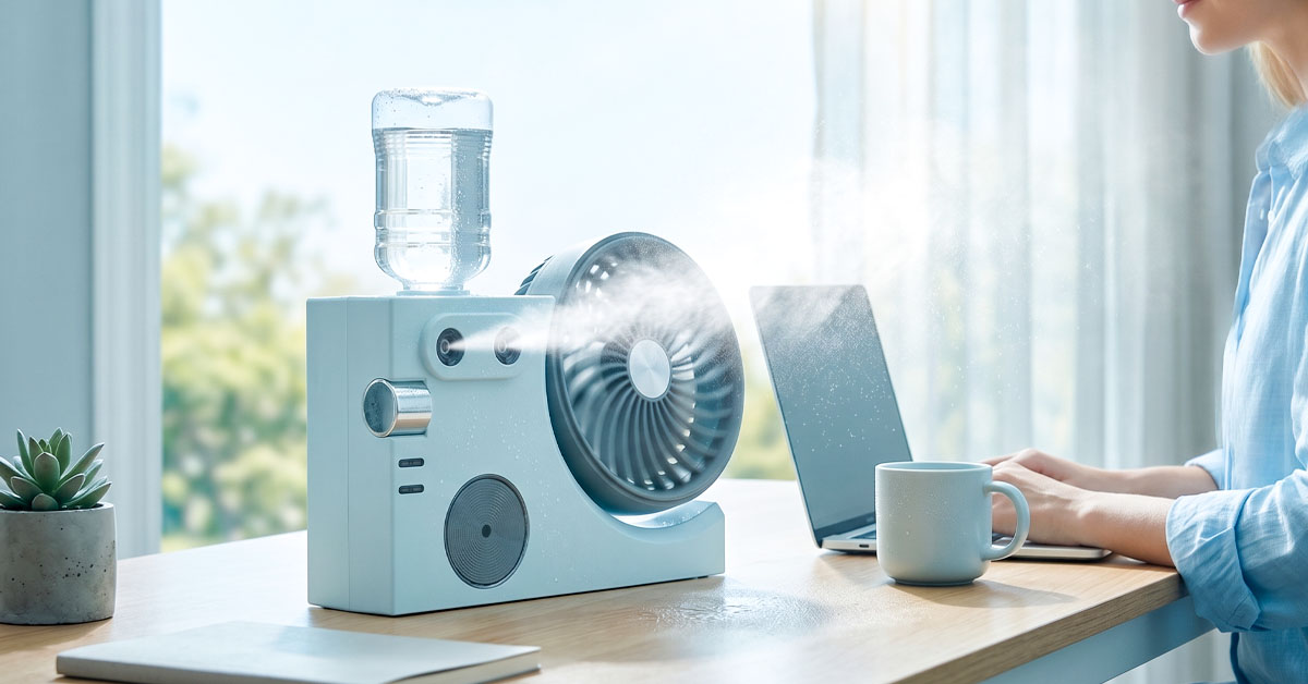 Cools Instantly with Dual Ultra-Fine Mist Spray