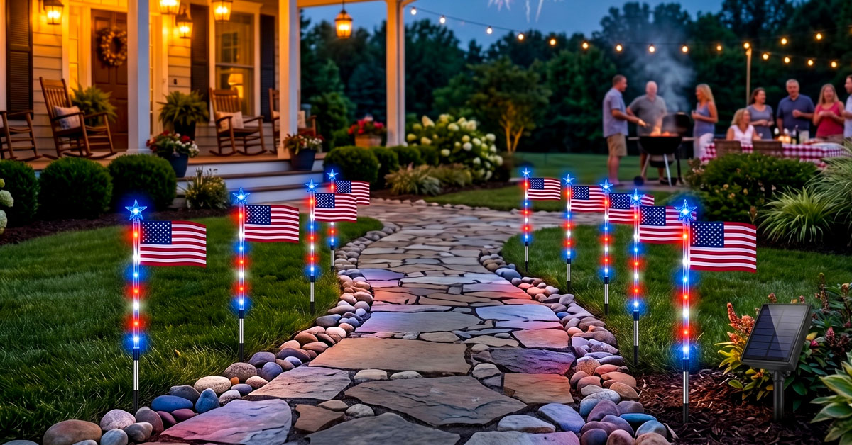 Red, White & Blue Patriotic Glow Included