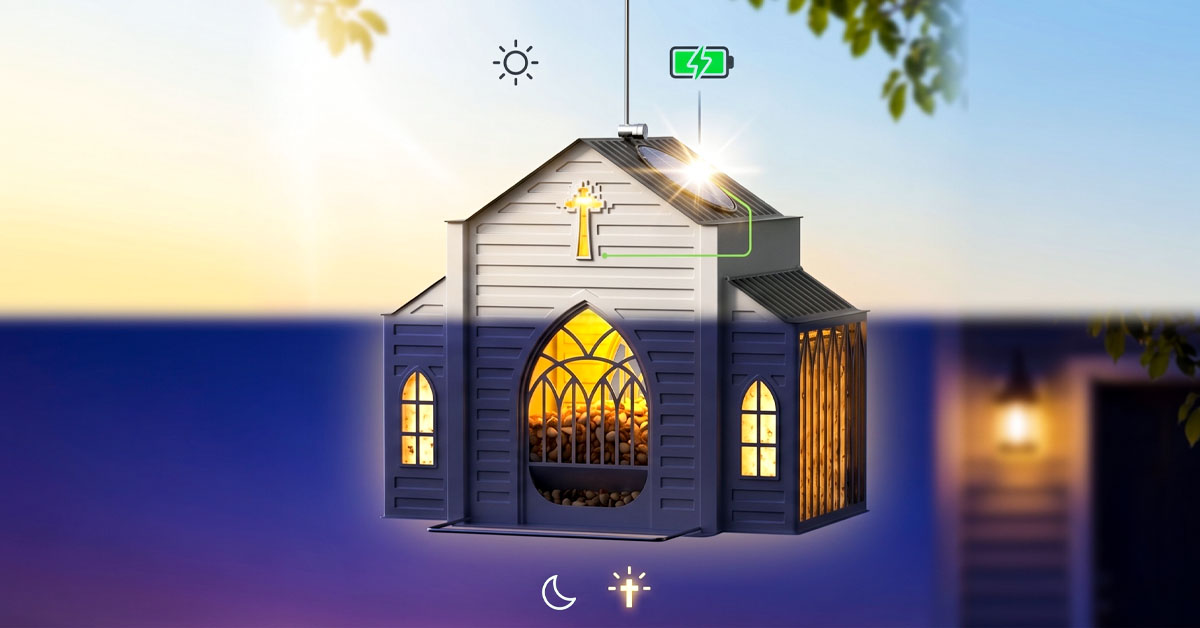 Solar-Powered Led Glows Warmly Every Evening Automatically