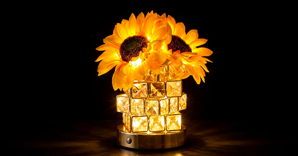 54 LEDs Illuminate Stunning Silk Sunflower Petals Beautifully