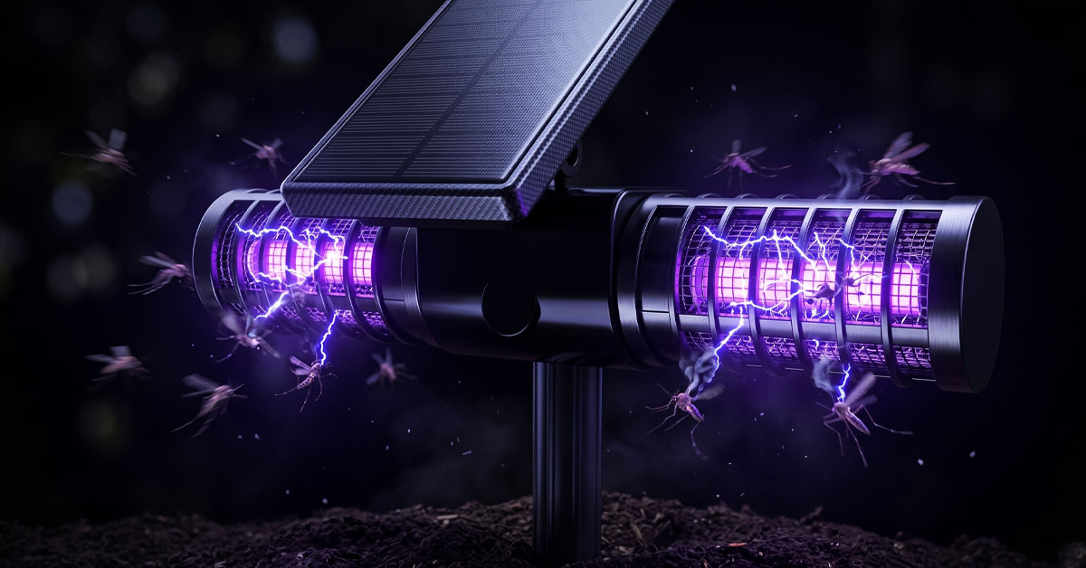 Zaps Mosquitoes Using UV Light And High-Voltage Grid