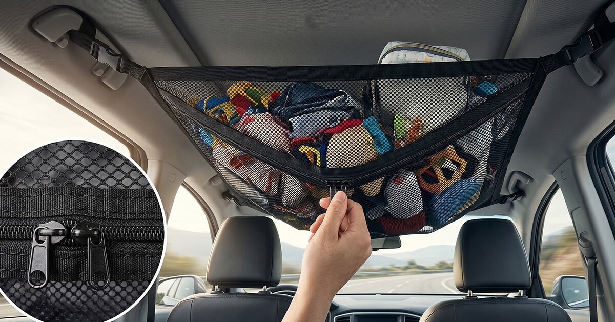 Double Zipper Prevents Items From Falling While Driving