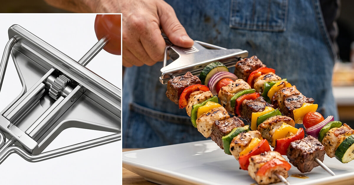 Built-In Slider Removes Hot Food Effortlessly