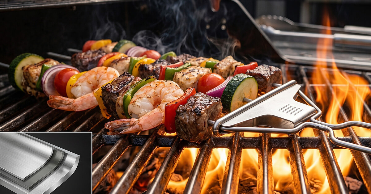 Food-Grade Stainless Steel Handles Serious Grill Heat