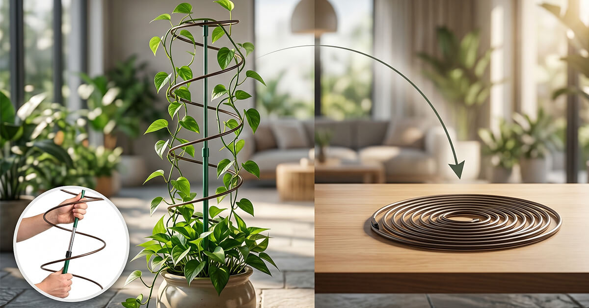 Stretches Up to 53.6 Inches for Tall Climbing Plants