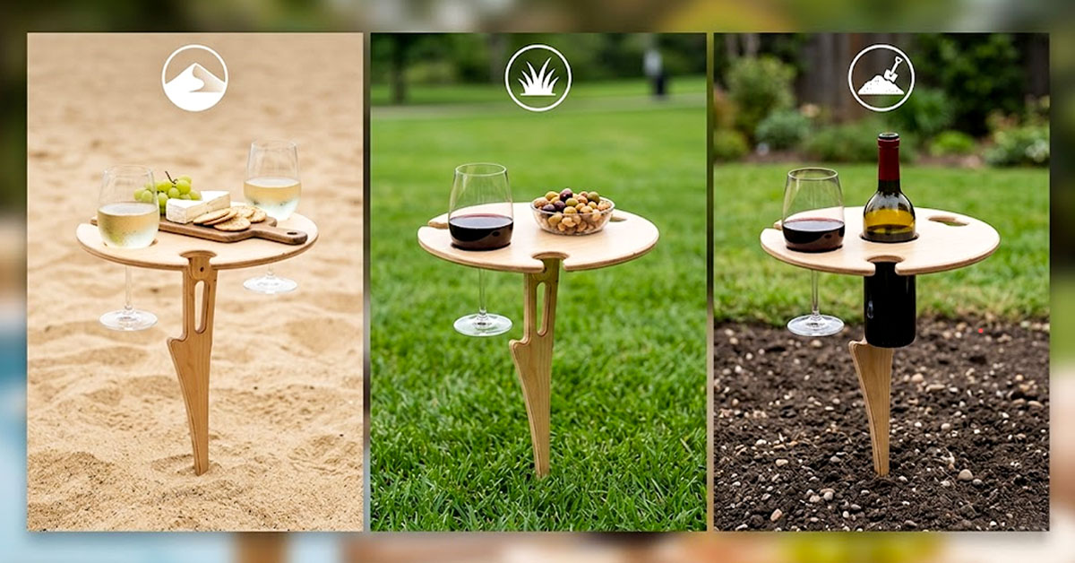 Stakes Securely into Sand, Grass, or Dirt