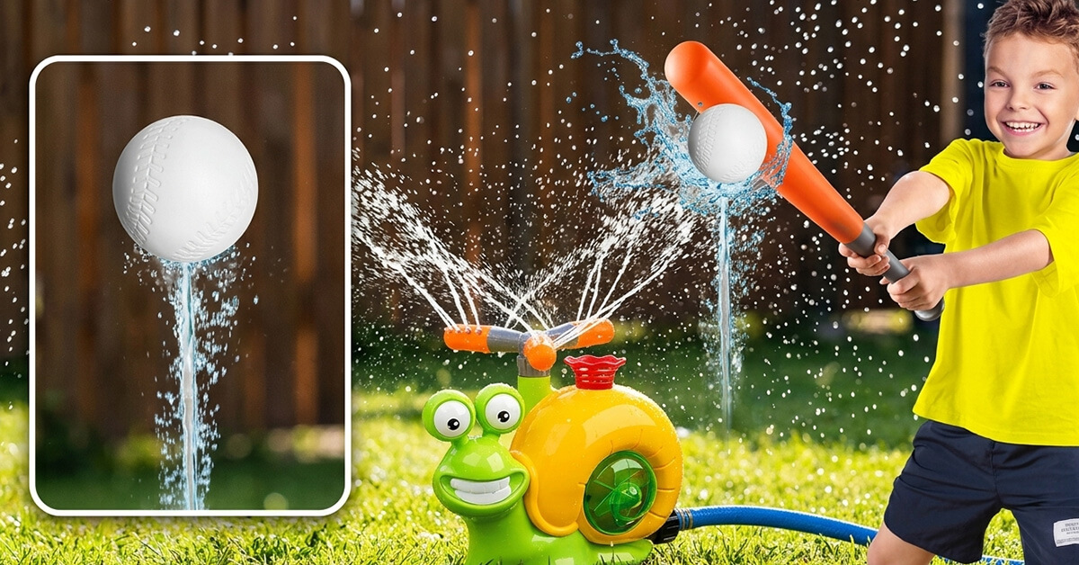 2-in-1 Sprinkler and Baseball Toy Combined