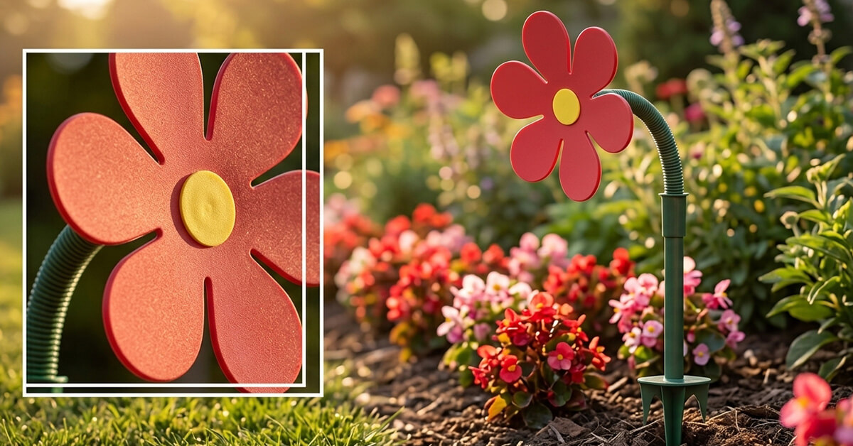 Decorative Daisy Design Beautifies Your Garden Stake