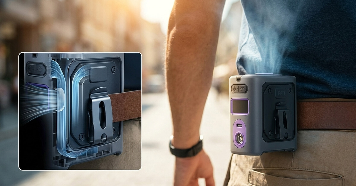 Clips Hands-Free To Your Belt Or Waistband