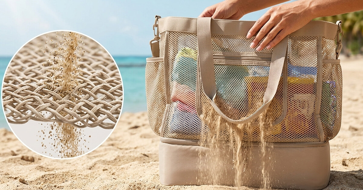 Sand Filters Through Mesh — Bag Stays Clean