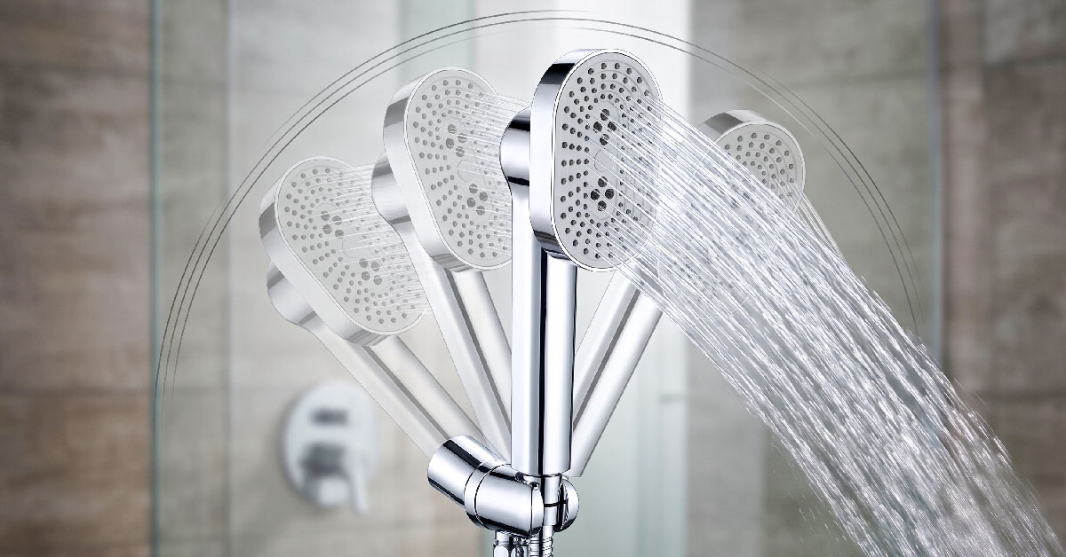 90° Rotating Panel Delivers Strong, Gentle Water Flow