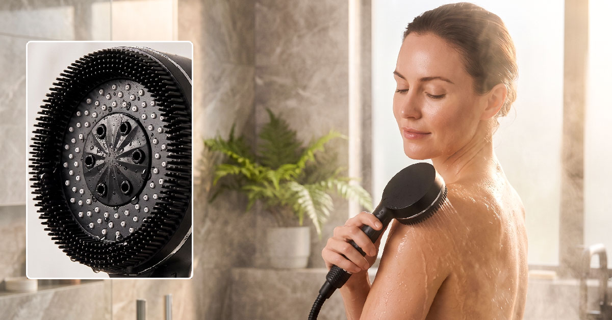 Built-in Silicone Brush Exfoliates and Deep Cleanses