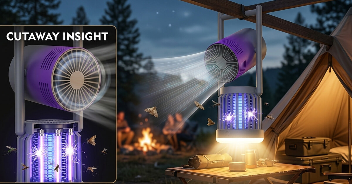 ZapBreeze 3-in-1: Zapper, Fan, and Light Combined