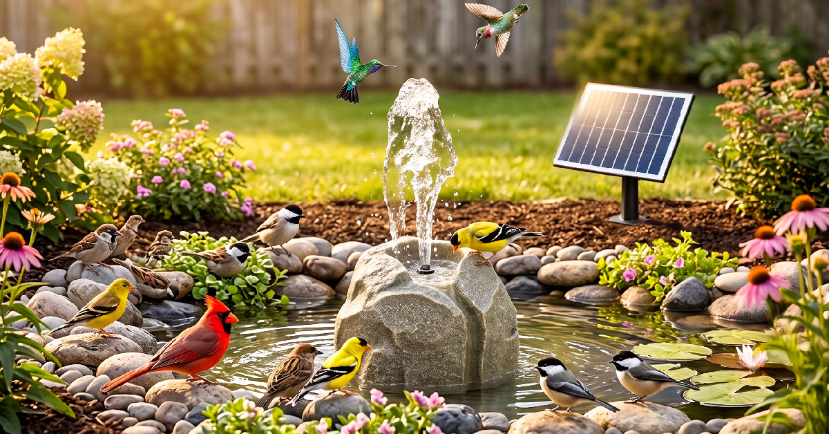 Attracts More Birds With Mesmerizing Moving Water