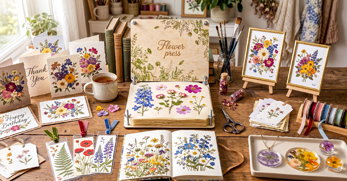 Creates Unique Pressed Flower Compositions Every Time