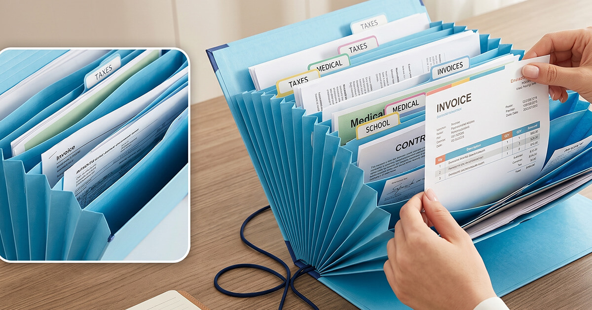 Organize Documents Across 12 Expandable Pockets Instantly